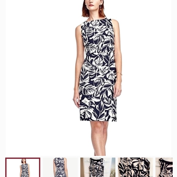 Sleeveless Navy & White Sheath Dress - Picture 7 of 8